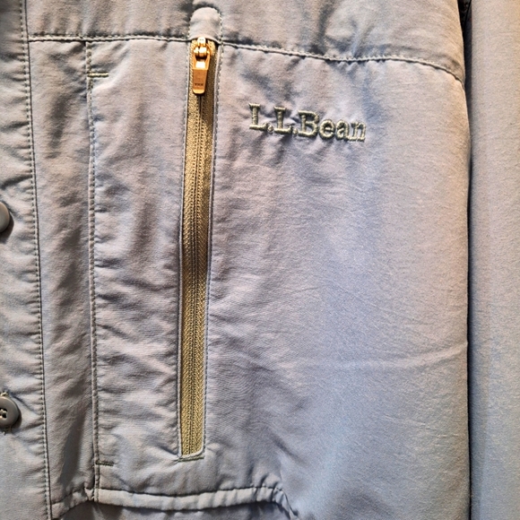 Mens L.L.Bean No Fly Zone Hiking Shirt Blue 281122 Sz L Insect Repellent - Picture 2 of 6